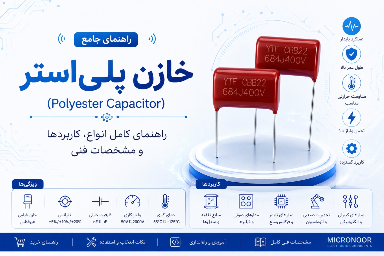 خازن پلی‌استر (Polyester Capacitor)