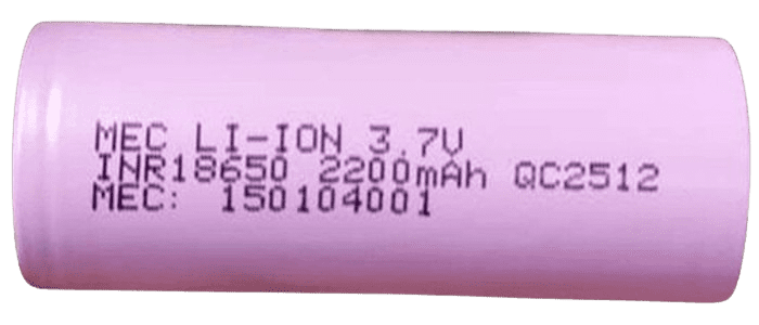 BATTREY LI-ION 18650 2200MA C RATE 5 باطری استوانه ای