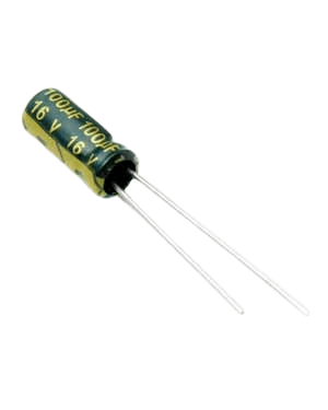 CAP 100UF 16V GREEN خازن الکترولیت دیپ