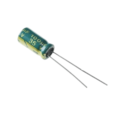 CAP 100UF 35V GREEN خازن الکترولیت دیپ
