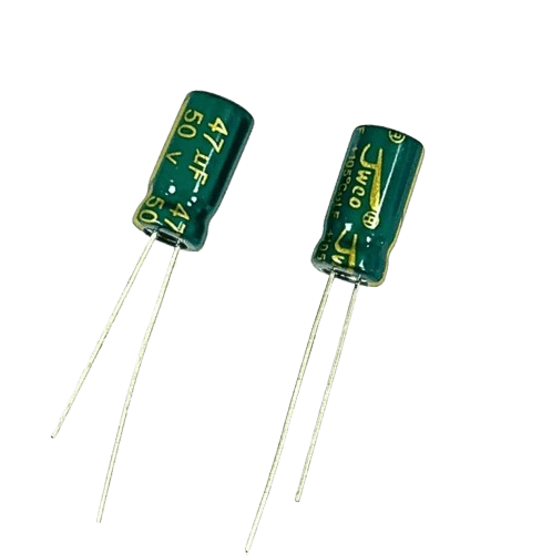 CAP 4.7UF 50V GREEN خازن الکترولیت دیپ